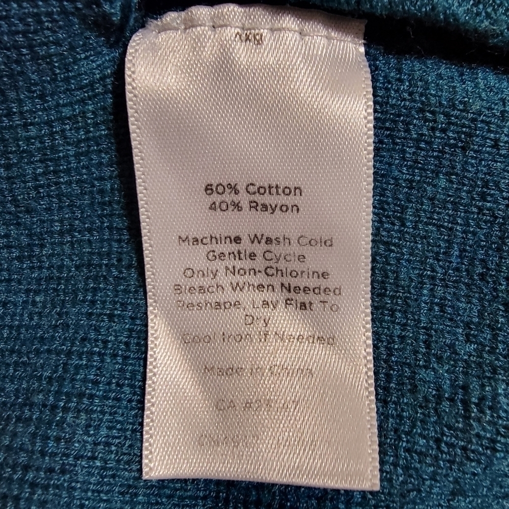 𝅺talbot Teal Two Pocket Sweater Cardigan Size P - Picture 6 of 10